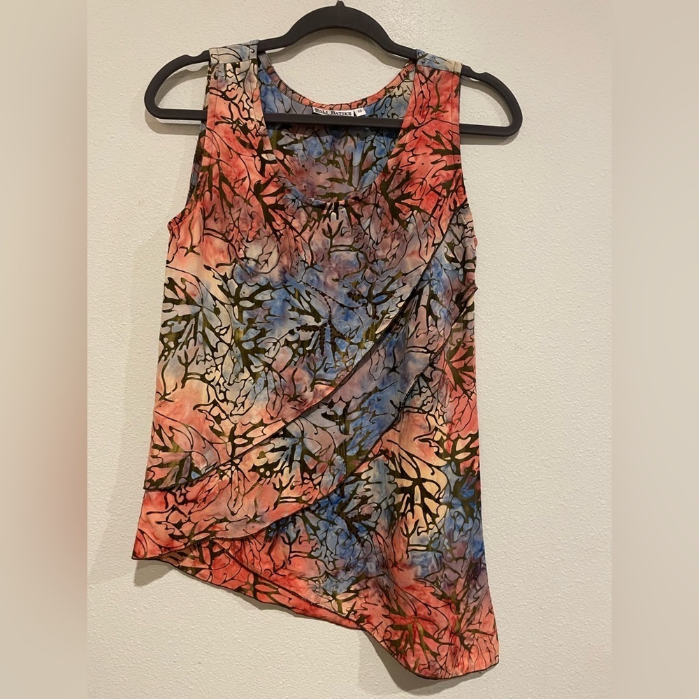 Bali Batiks handprinted resort wear. Sleeveless beaded accents on front.…